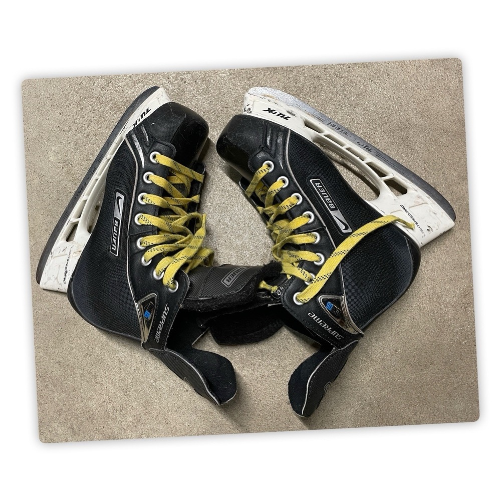 Nike Bauer ONE05 Supreme Lightspeed PRO Hockey‎ Skates 4R Yellow Laces
